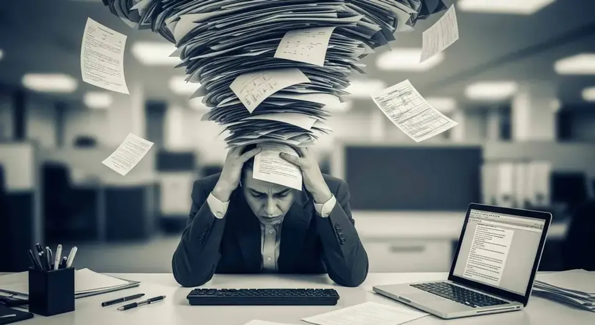 Trabalhador exausto representando os sinais da Síndrome de Burnout